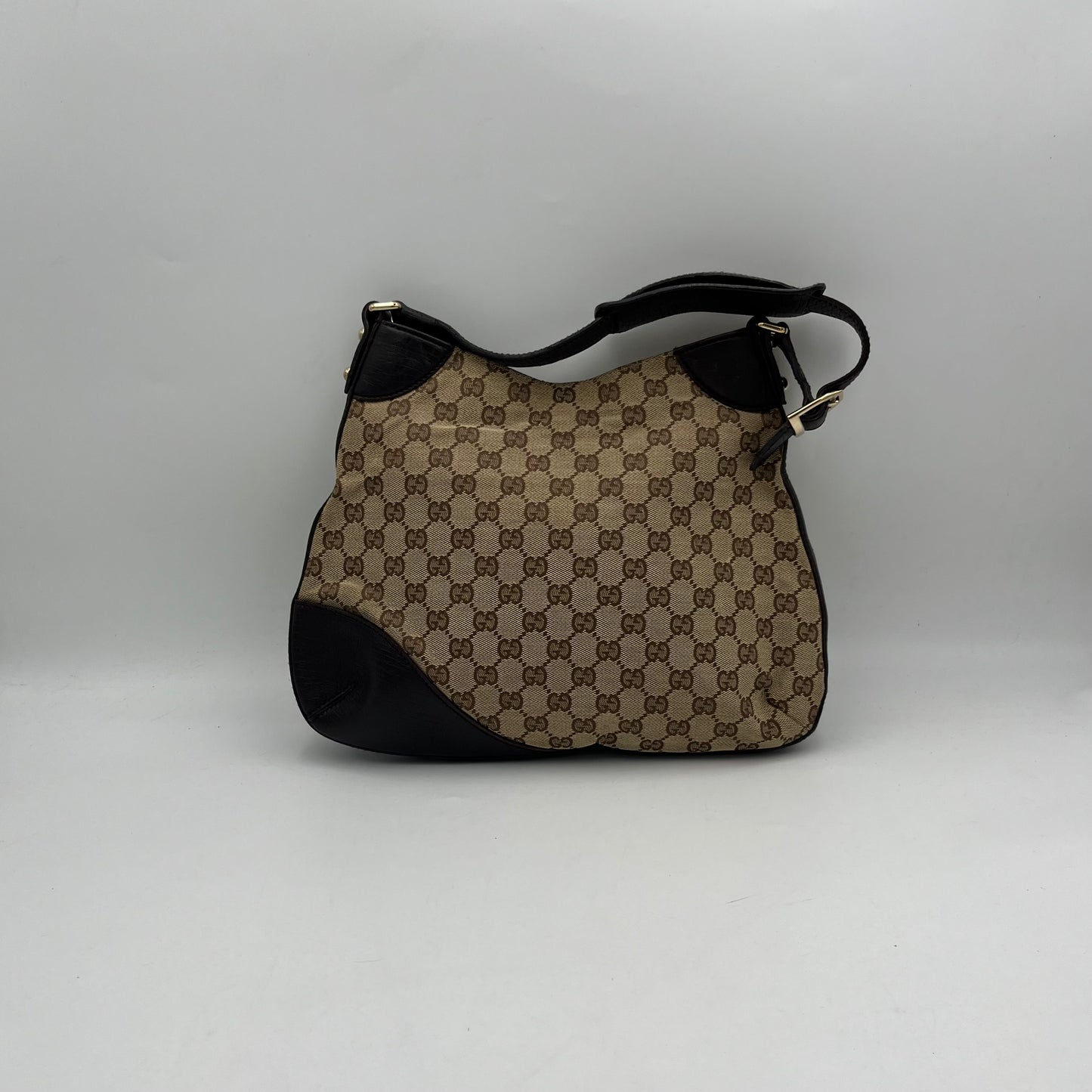 Gucci Monogram Canvas Sherryline Hasler Horsebit Hobo Shoulder Bag