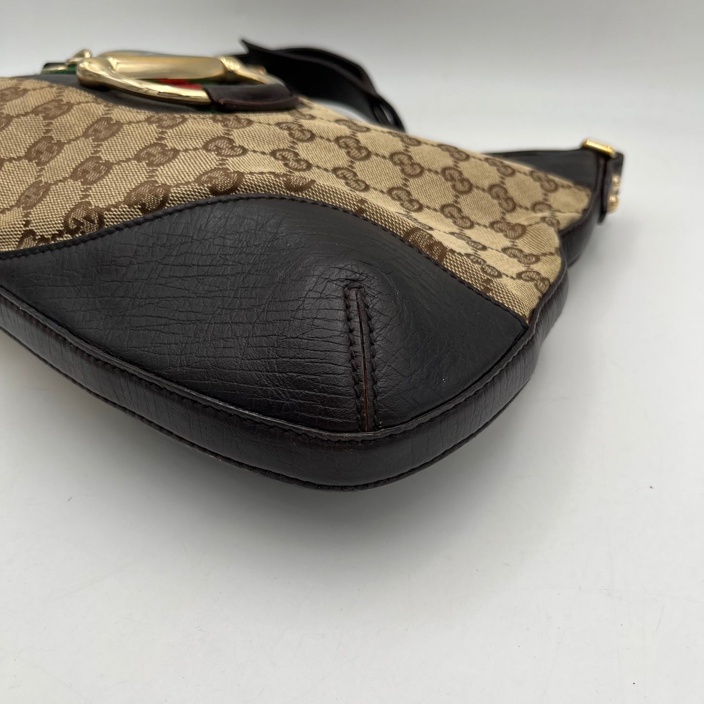 Gucci Monogram Canvas Sherryline Hasler Horsebit Hobo Shoulder Bag