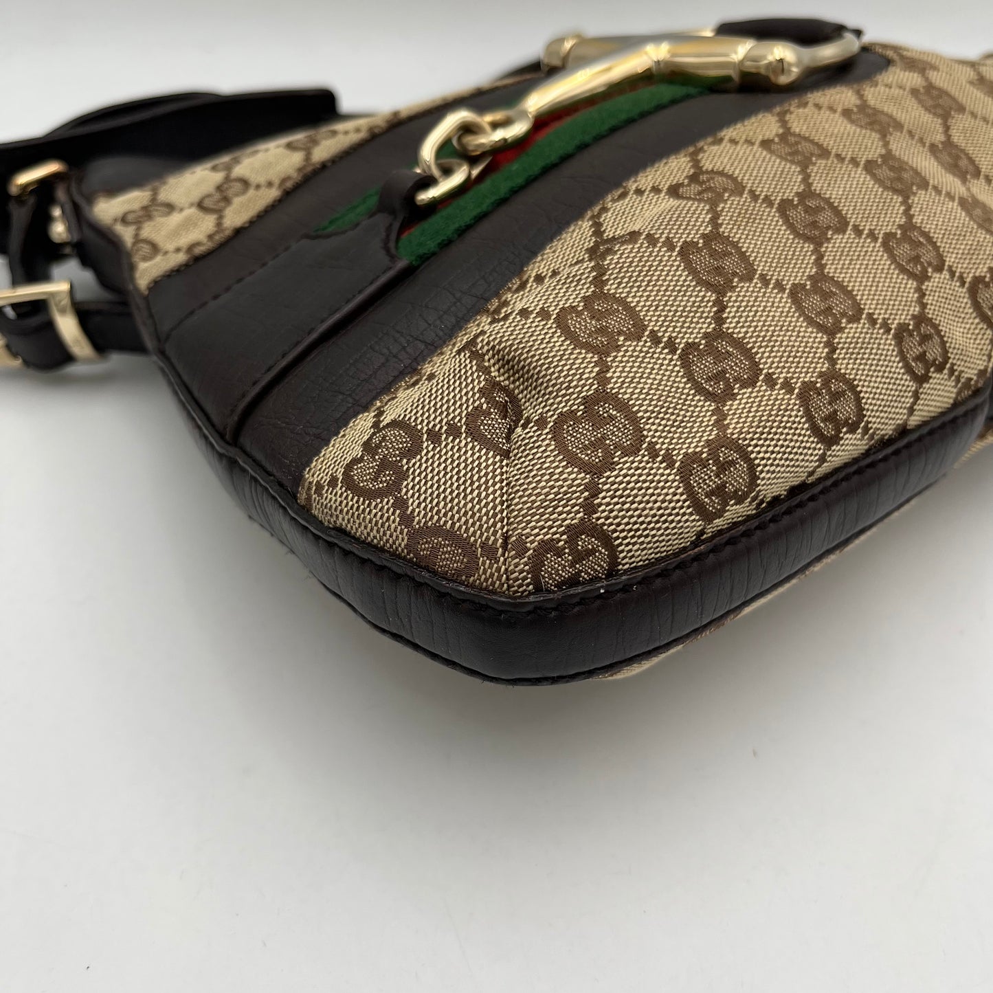 Gucci Monogram Canvas Sherryline Hasler Horsebit Hobo Shoulder Bag