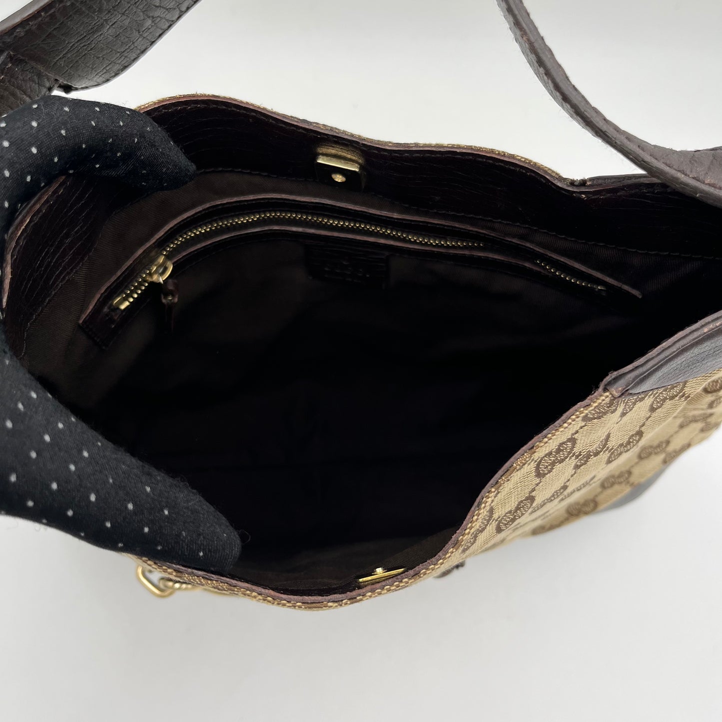 Gucci Monogram Canvas Sherryline Hasler Horsebit Hobo Shoulder Bag