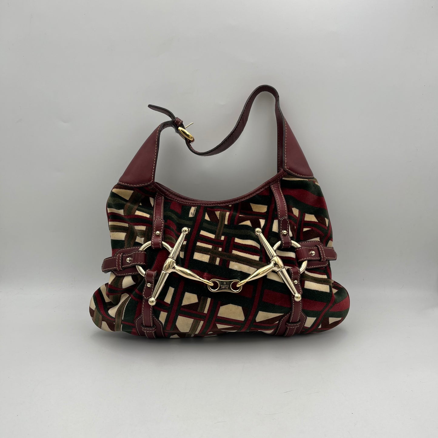 Gucci 85th Anniversary Velvet Horsebit Large Hobo Bag
