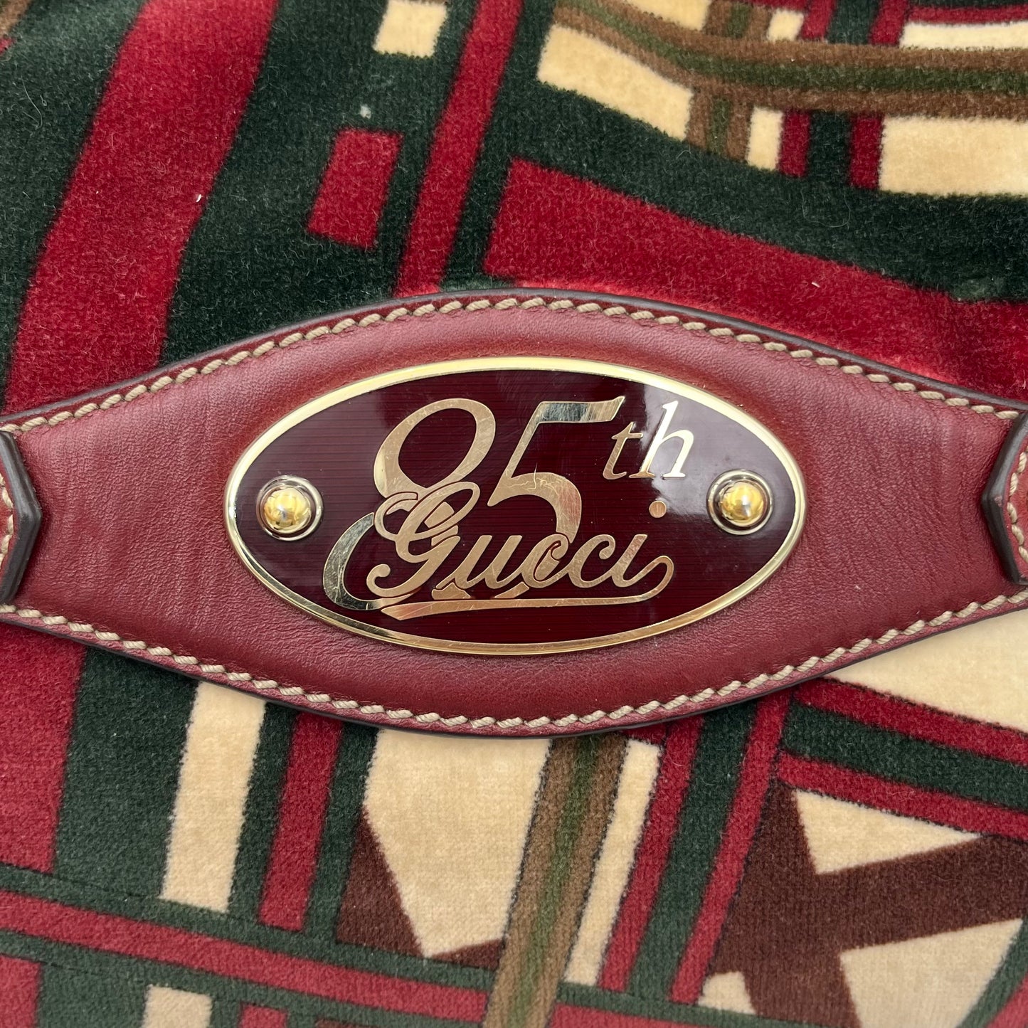 Gucci 85th Anniversary Velvet Horsebit Large Hobo Bag