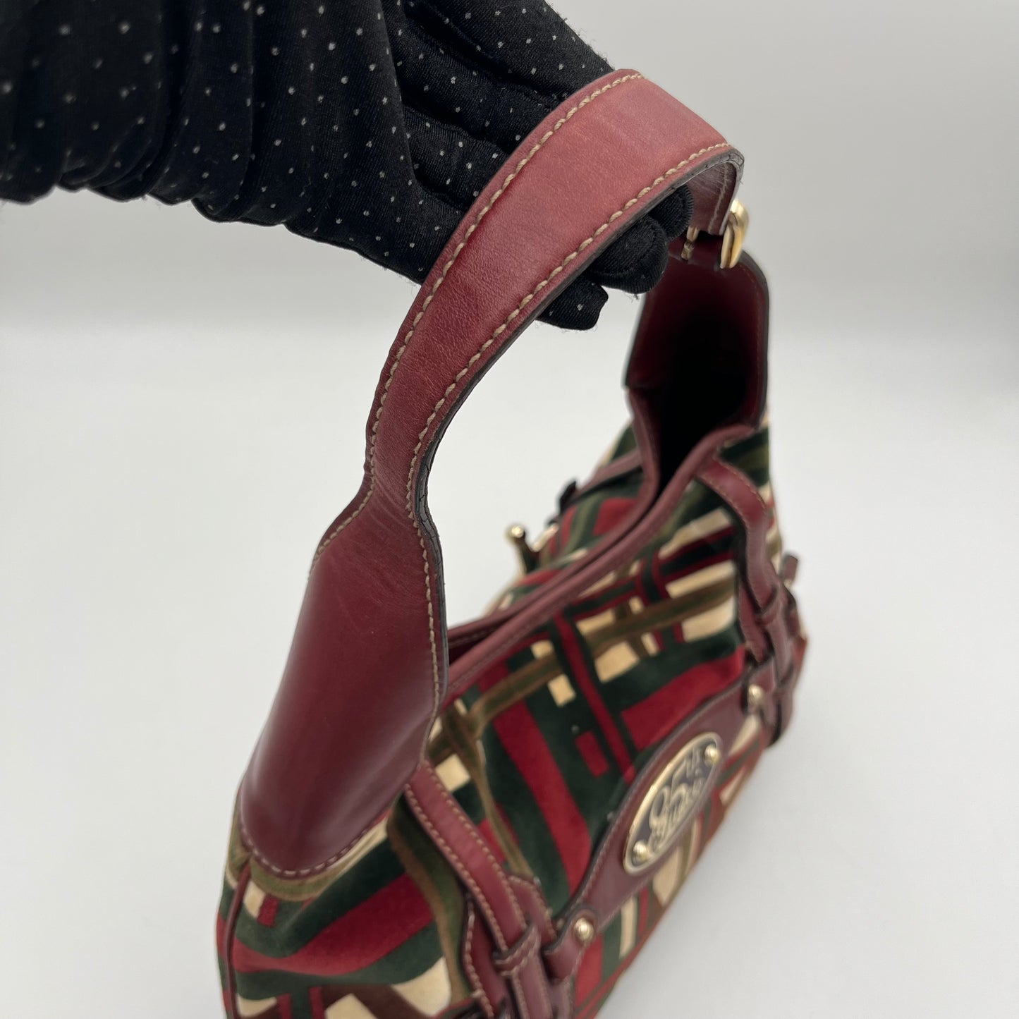 Gucci 85th Anniversary Velvet Horsebit Large Hobo Bag