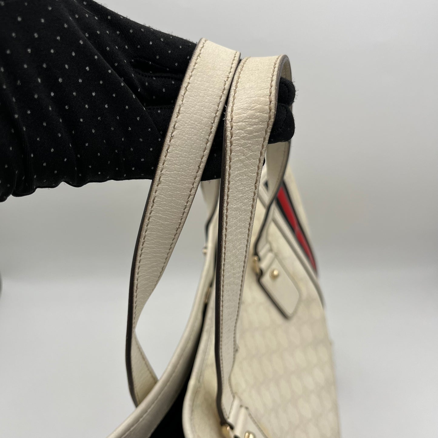 Gucci White Monogram PVC Sherryline Shopper Tote