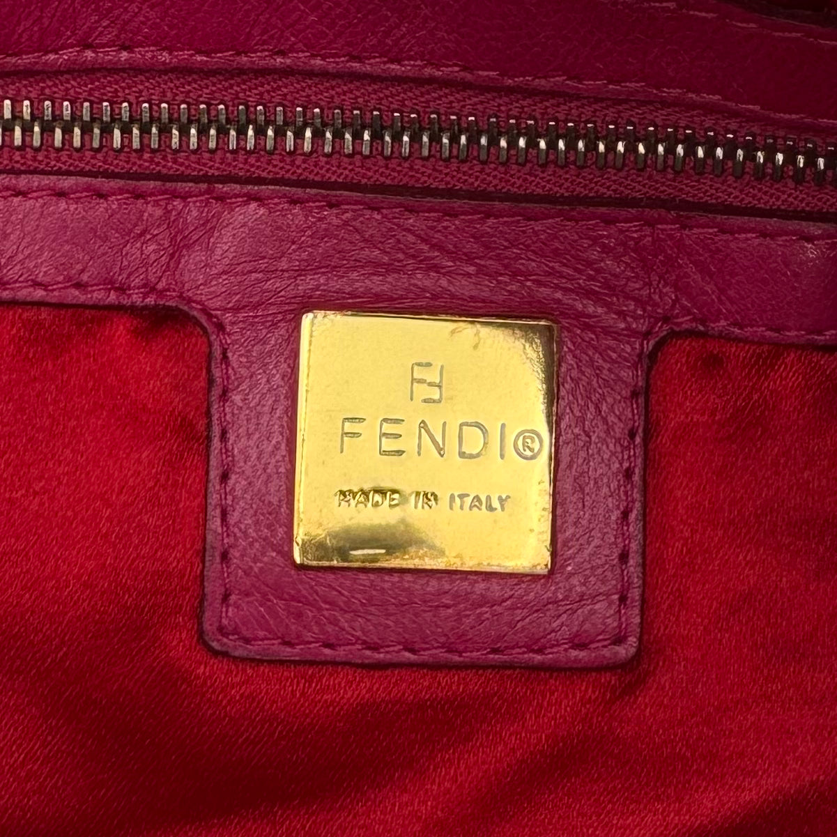 Fendi Pink Suede Glittery FF Buckle Mamma Baguette GHW