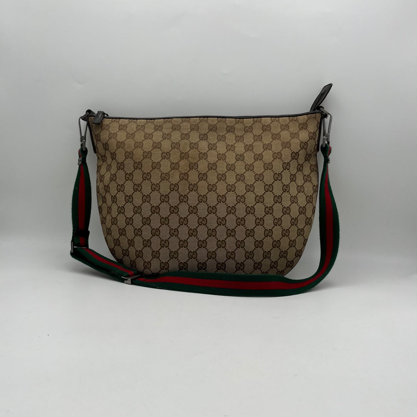 Gucci Monogram Canvas Web Sherryline Hobo Crossbody