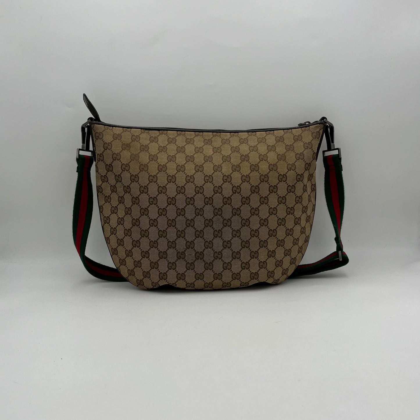 Gucci Monogram Canvas Web Sherryline Hobo Crossbody