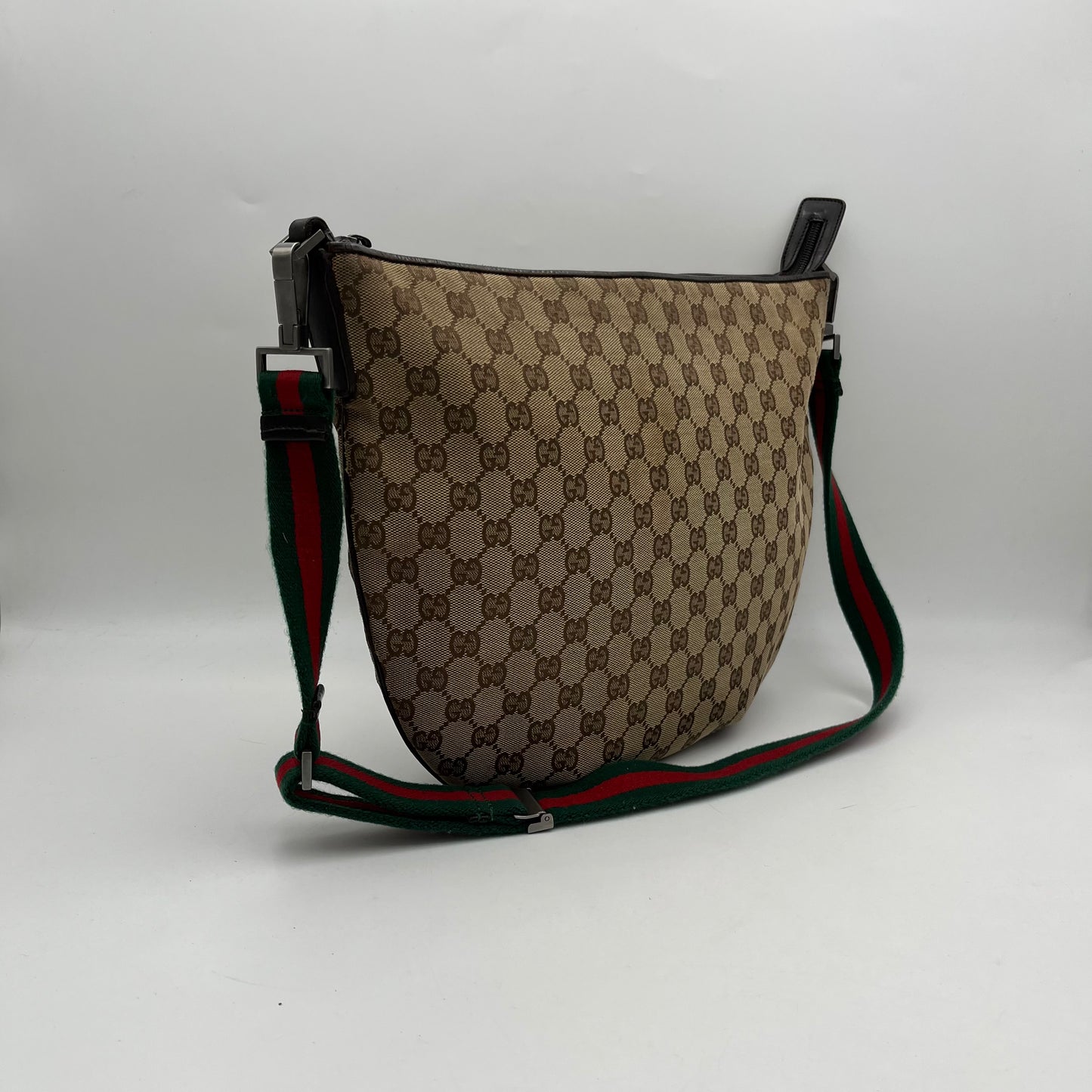 Gucci Monogram Canvas Web Sherryline Hobo Crossbody