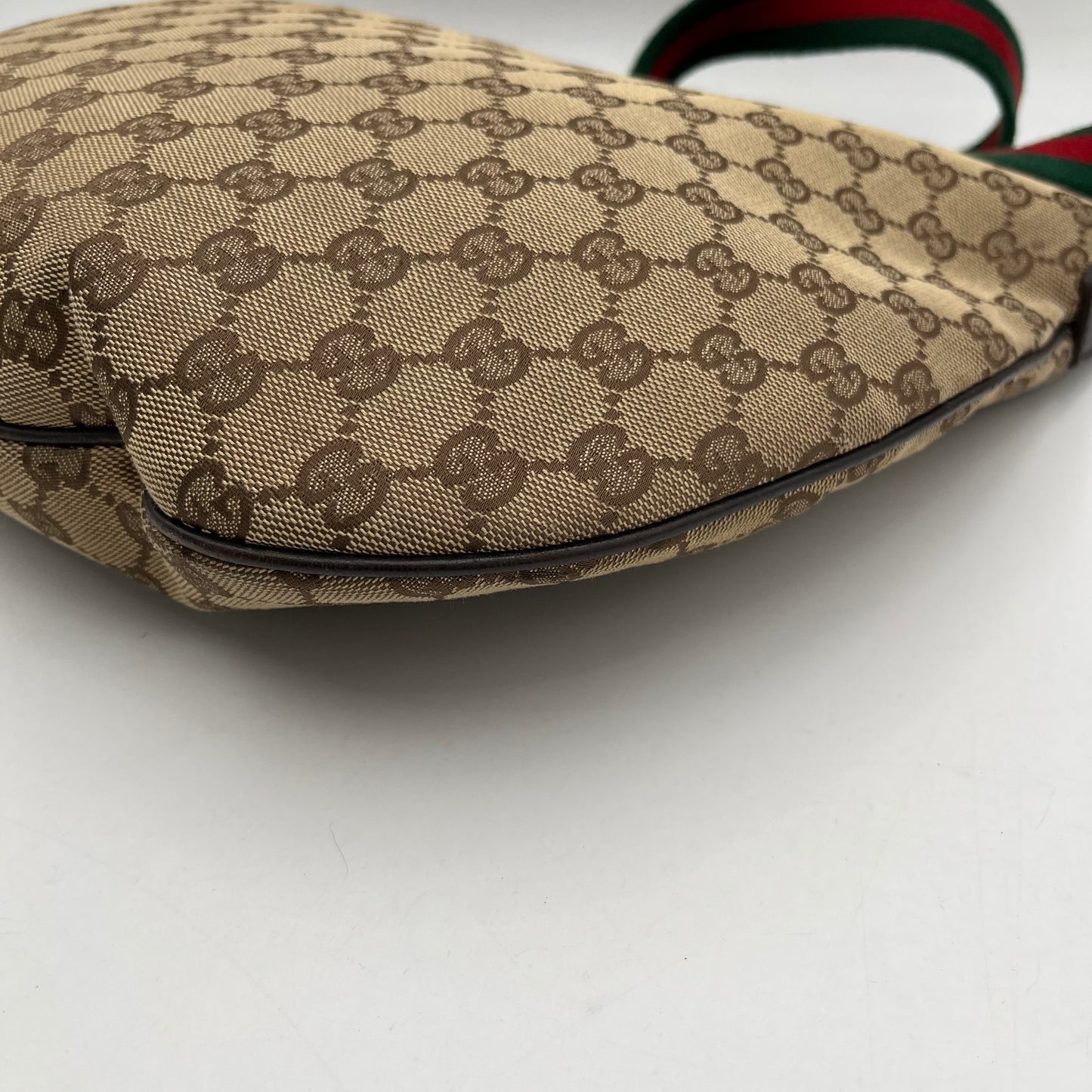 Gucci Monogram Canvas Web Sherryline Hobo Crossbody