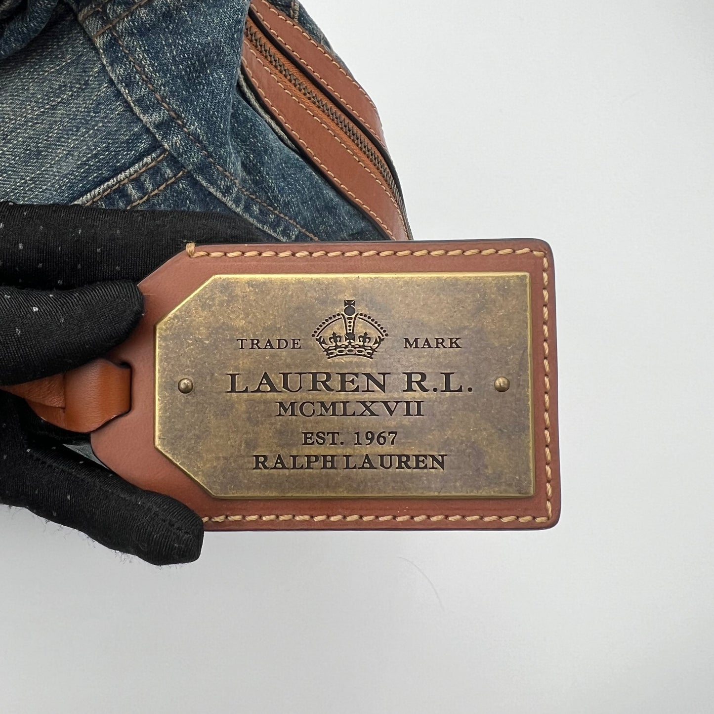 Ralph Lauren Vintage Denim Large Hobo Bag