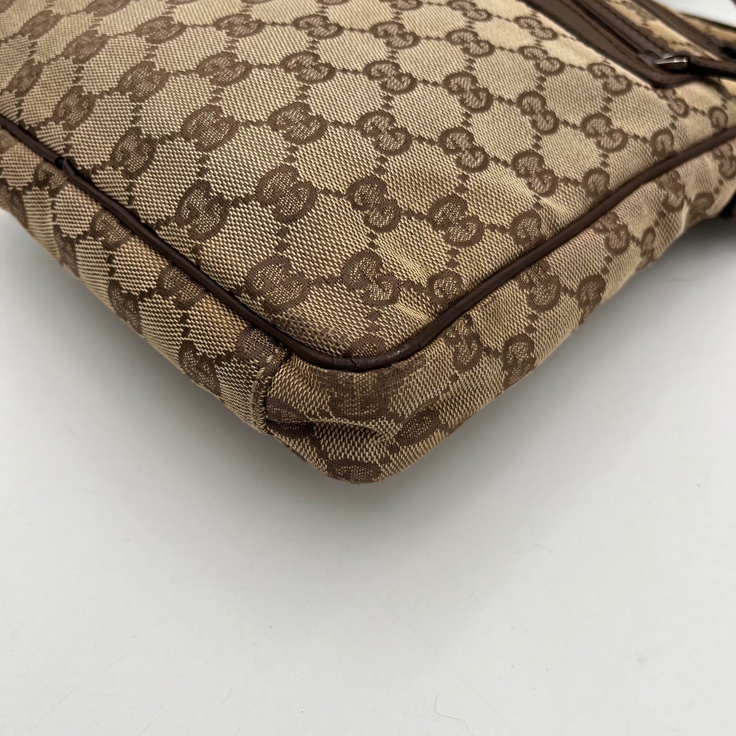 Gucci Brown Monogram Canvas x Leather Men's Crossbody