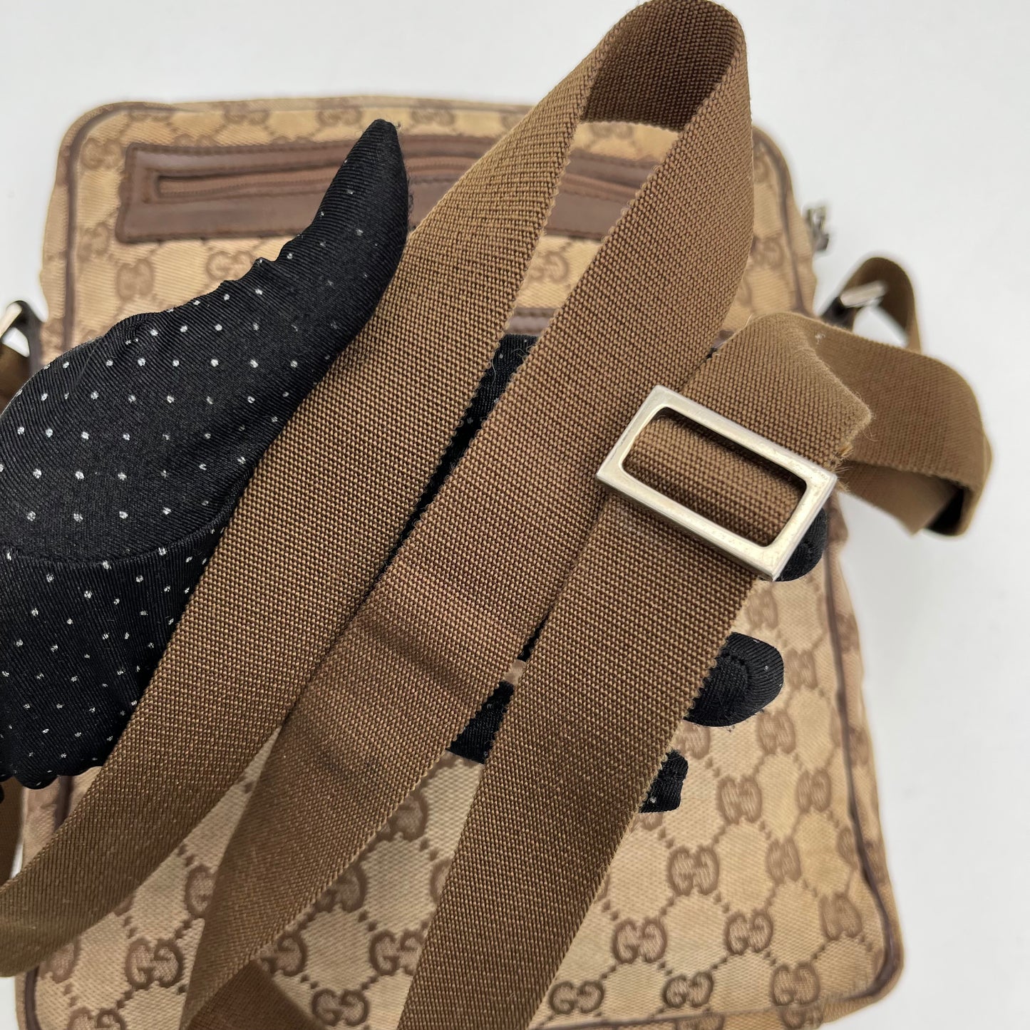 Gucci Brown Monogram Canvas x Leather Men's Crossbody