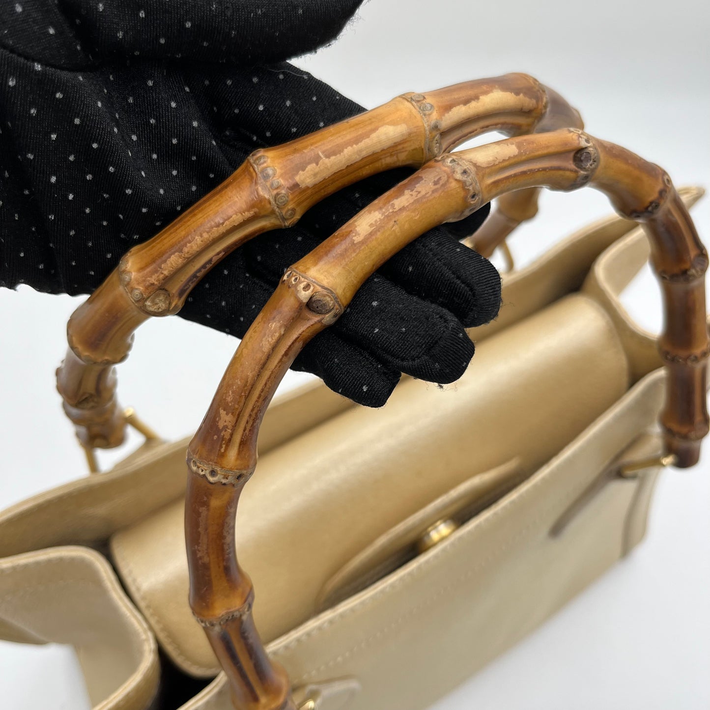 Gucci Vintage Beige Diana Bamboo Handbag