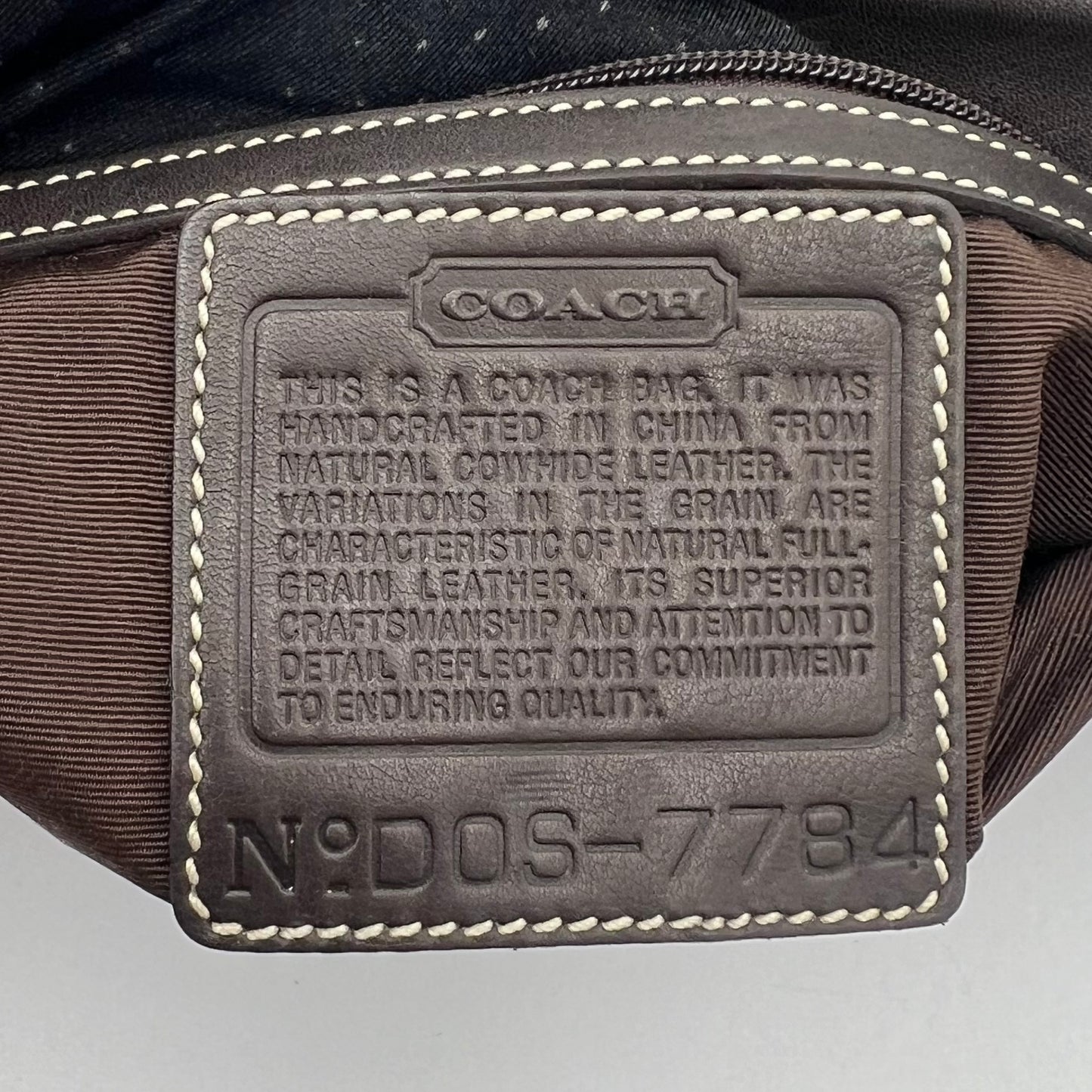 Coach Dark Brown Leather Hamptons Flap Bag