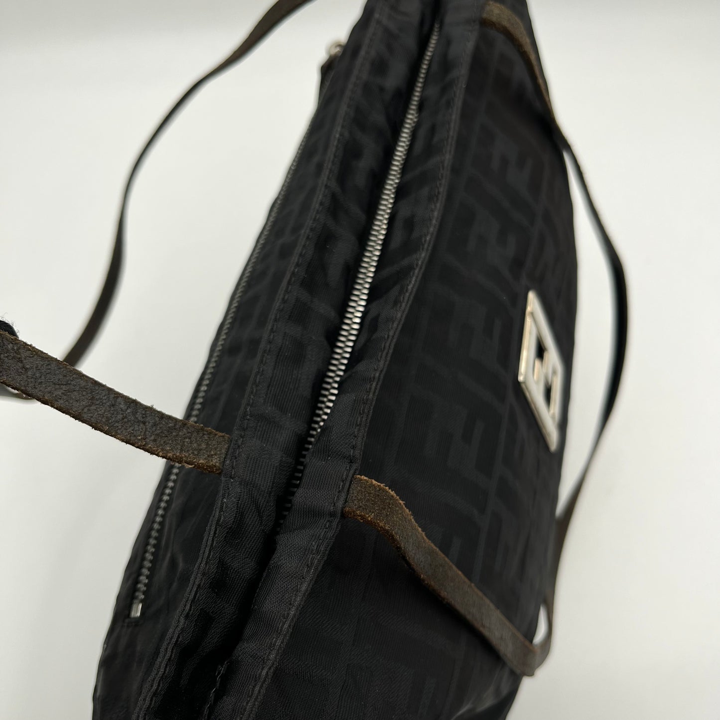Fendi Black Zucca FF Zip Tote