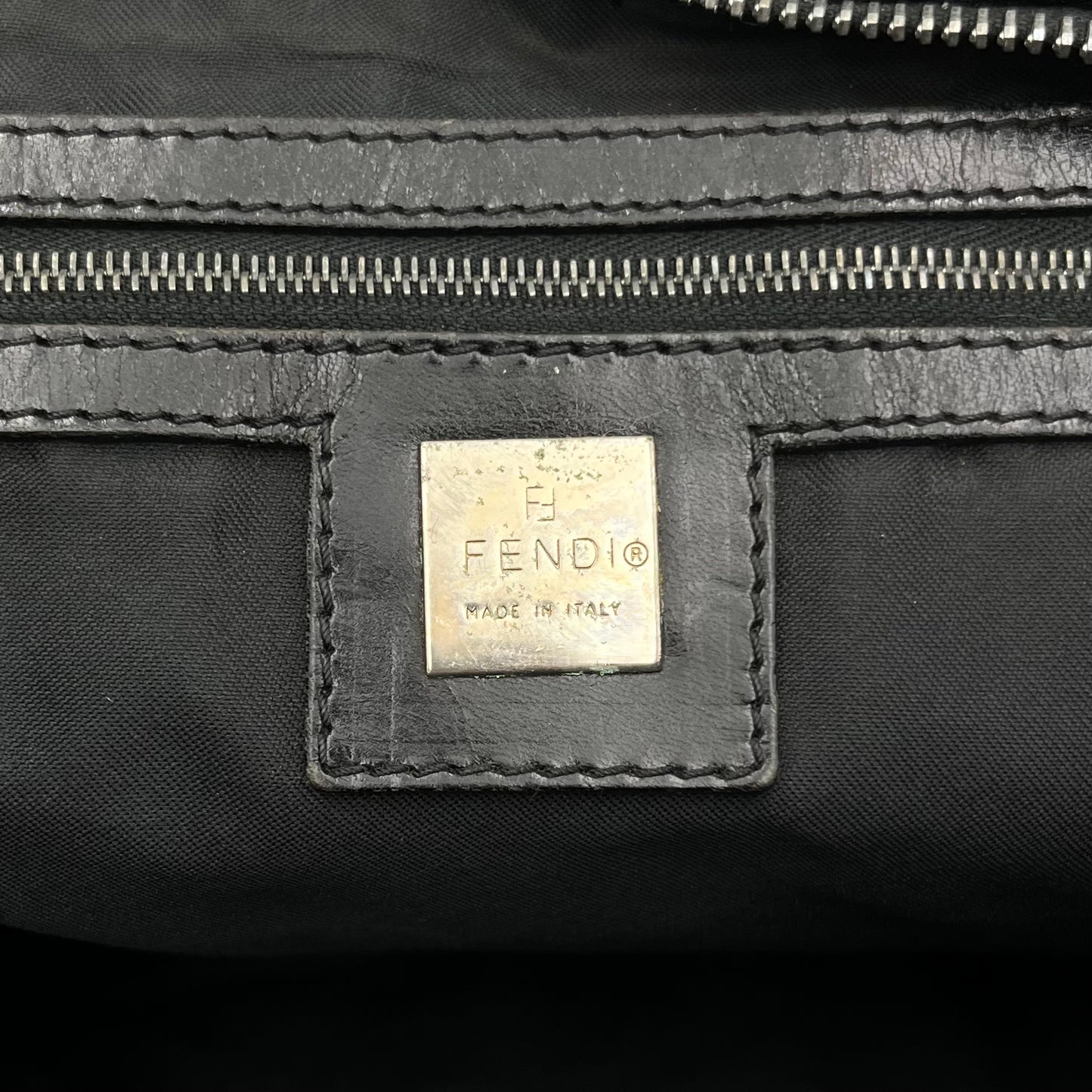 Fendi Black Zucca FF Zip Tote