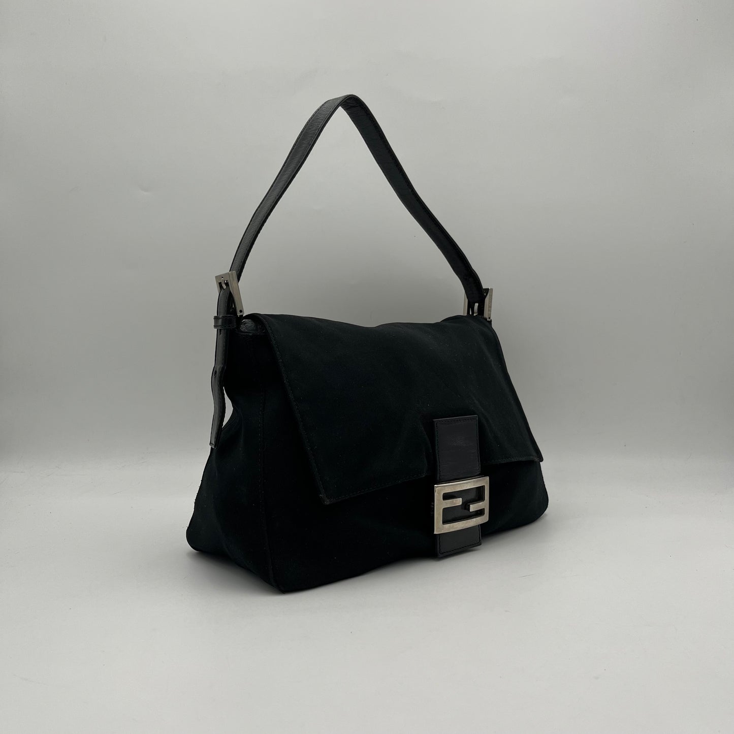 Fendi Black Neoprene Mamma Baguette