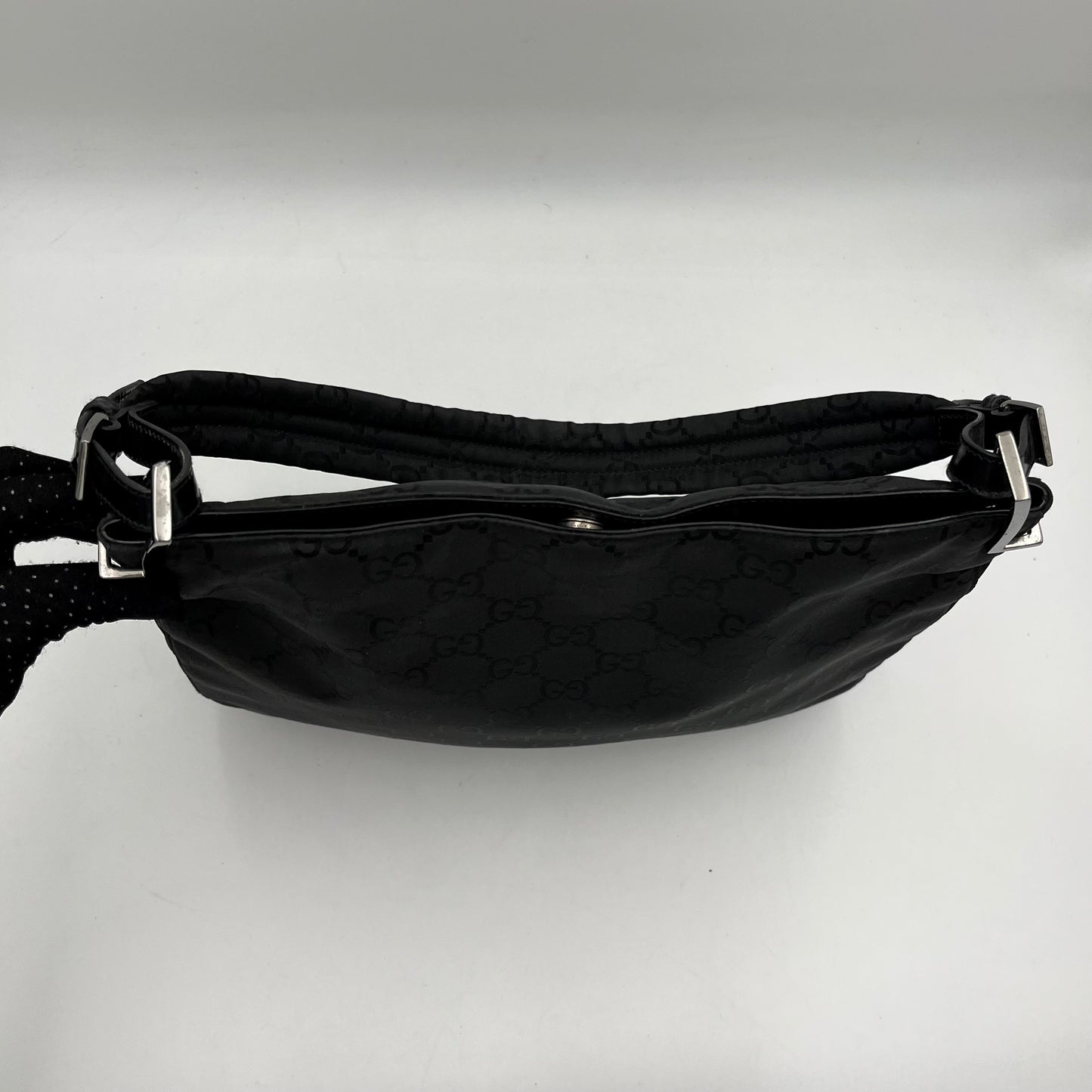 Gucci Black Monogram Nylon Large Hobo Bag