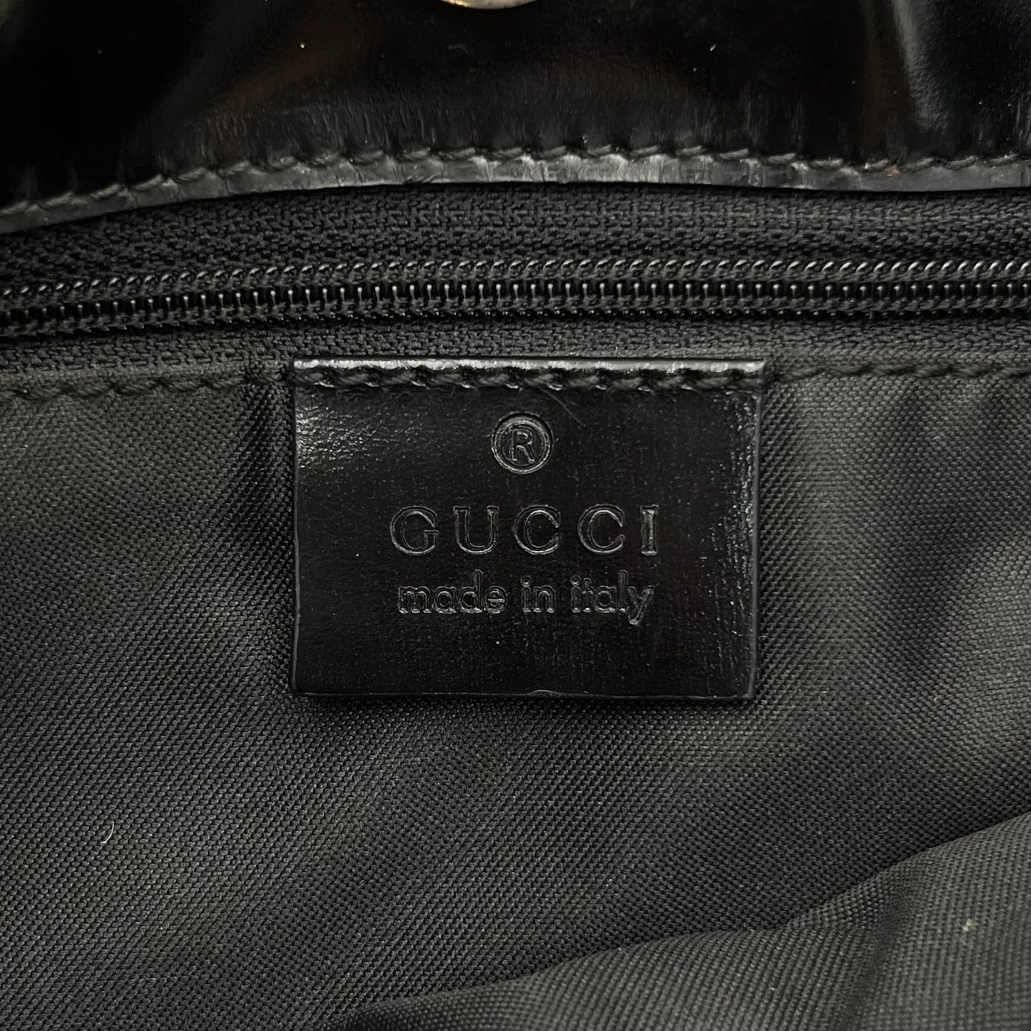 Gucci Black Monogram Nylon Large Hobo Bag