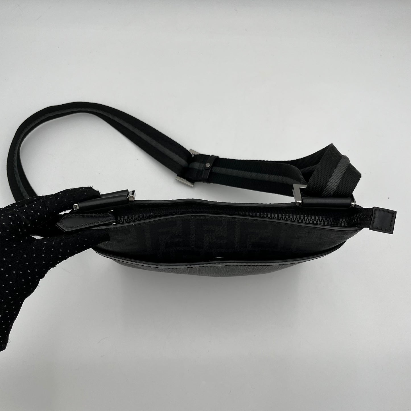 Fendi Black Zucca Spalmati Crossbody