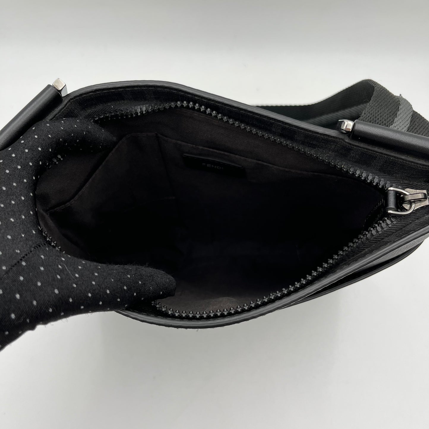 Fendi Black Zucca Spalmati Crossbody