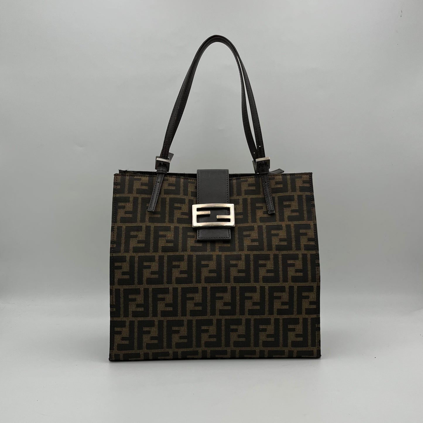 Fendi Tobacco Zucca Tote Shoulder Bag