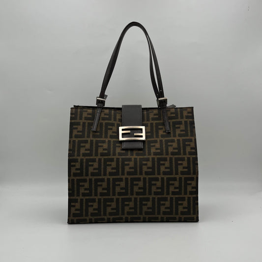 Fendi Tobacco Zucca Tote Shoulder Bag