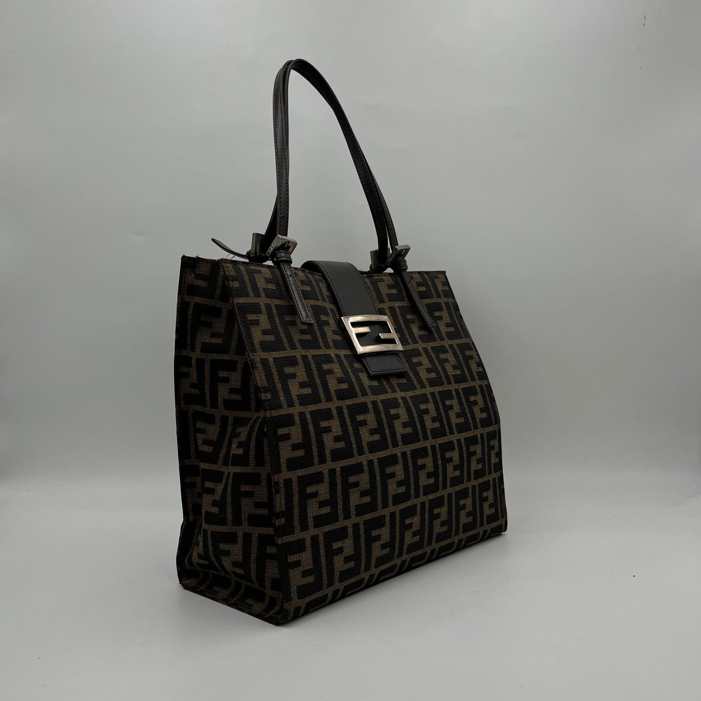 Fendi Tobacco Zucca Tote Shoulder Bag