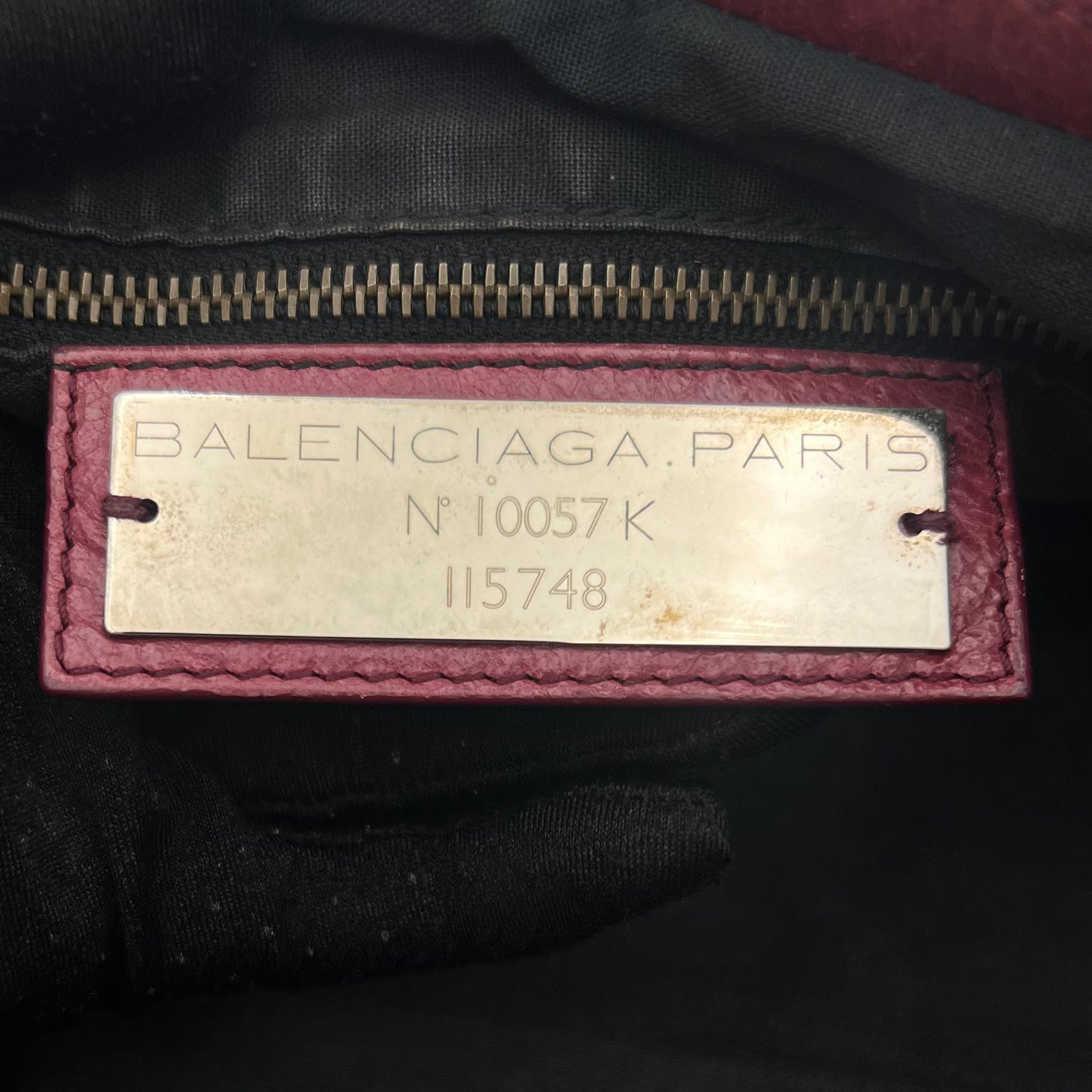 Balenciaga Burgundy Leather Classic City (no mirror)