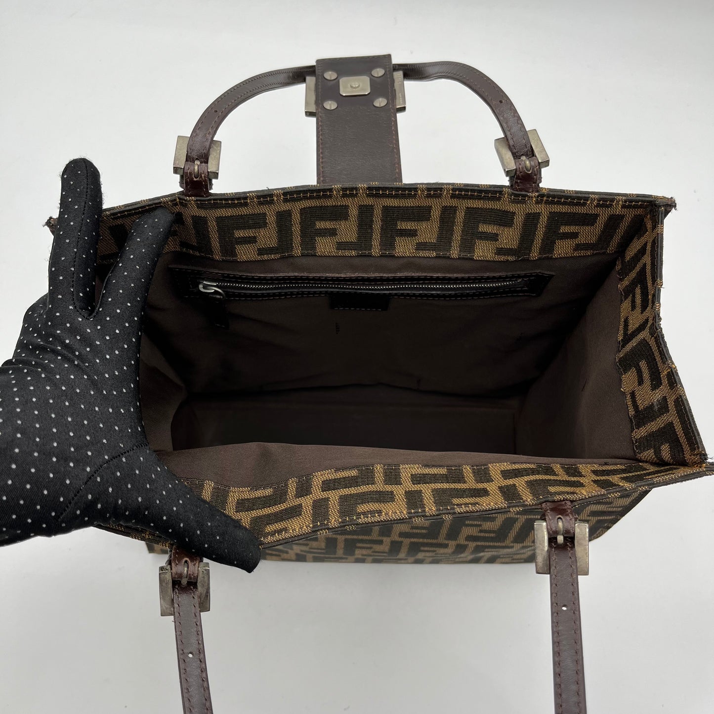Fendi Tobacco Zucca Tote Shoulder Bag