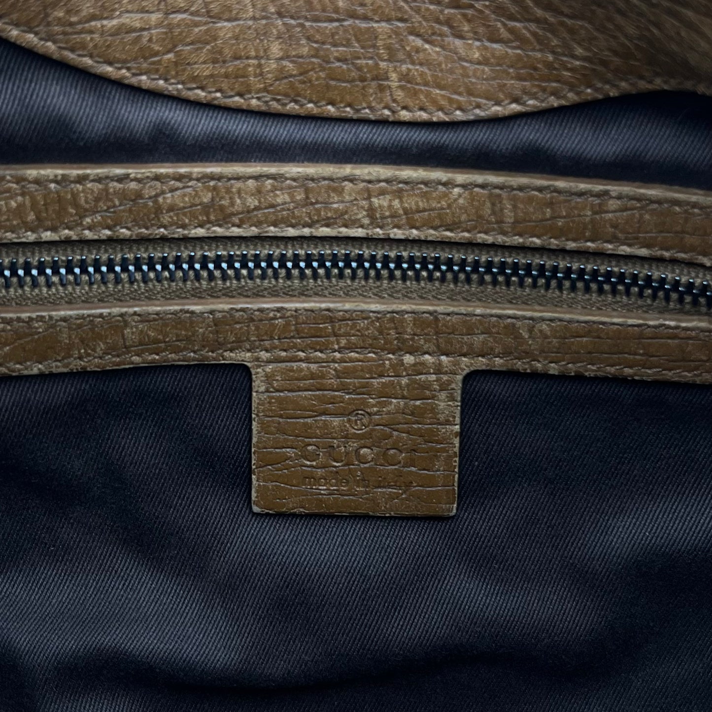 Gucci Brown Monogram Canvas Wood Handle Hobo Bag