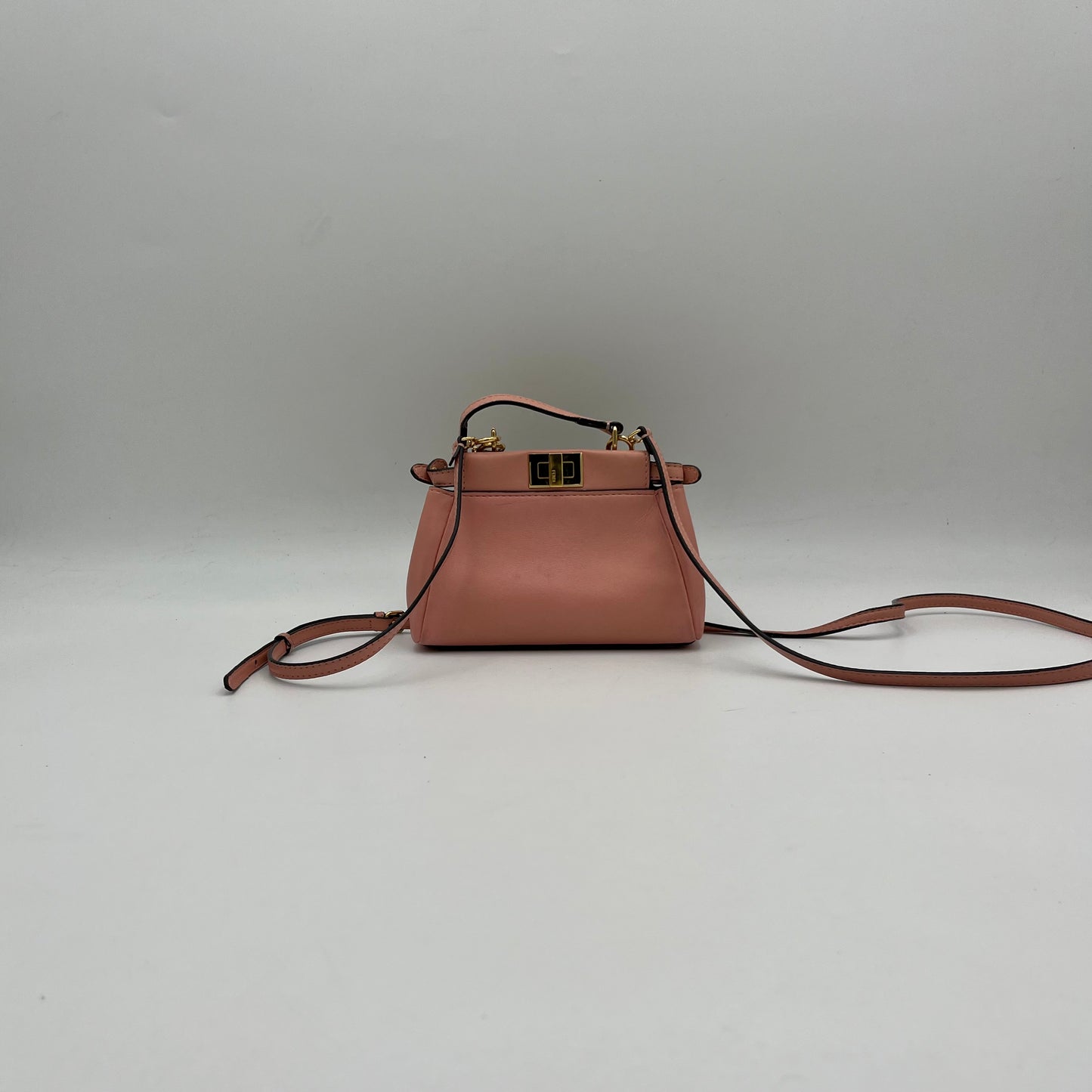 Fendi Pink Leather Micro Peekaboo