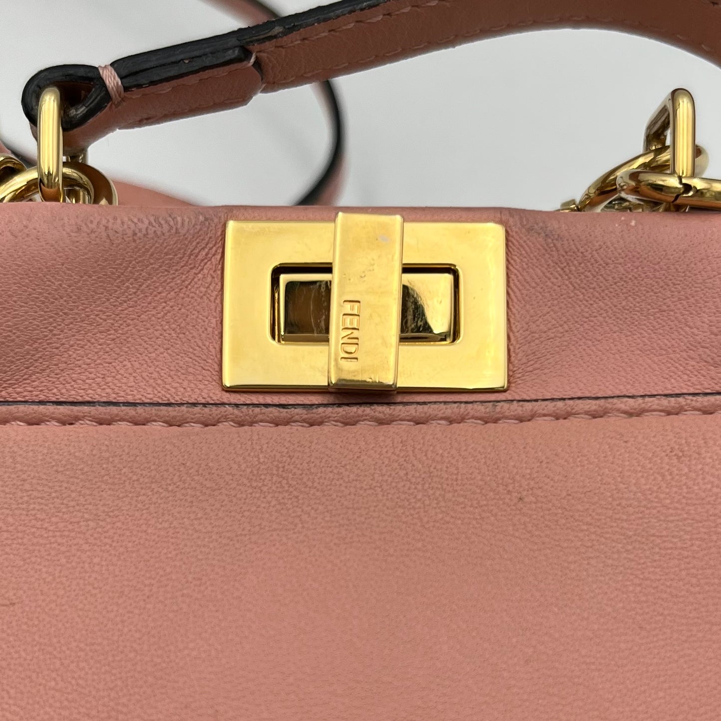 Fendi Pink Leather Micro Peekaboo