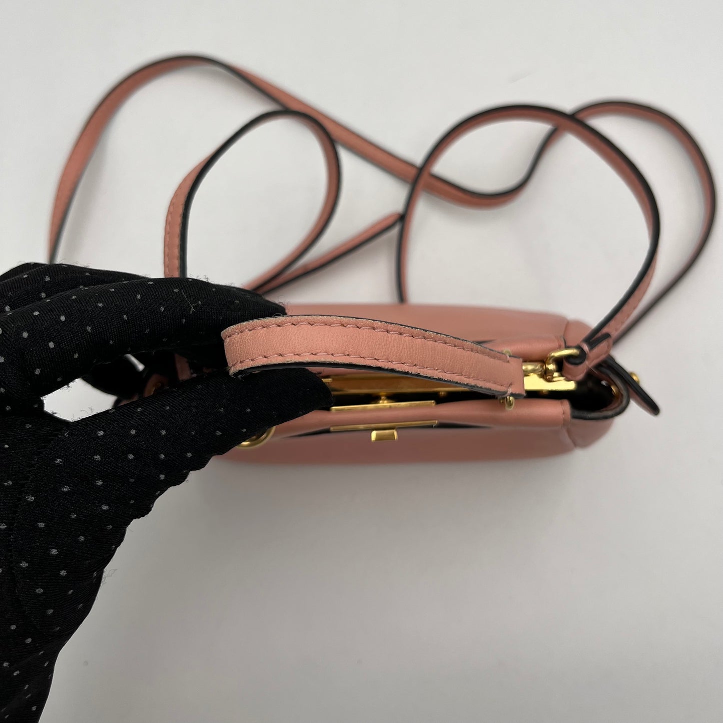 Fendi Pink Leather Micro Peekaboo