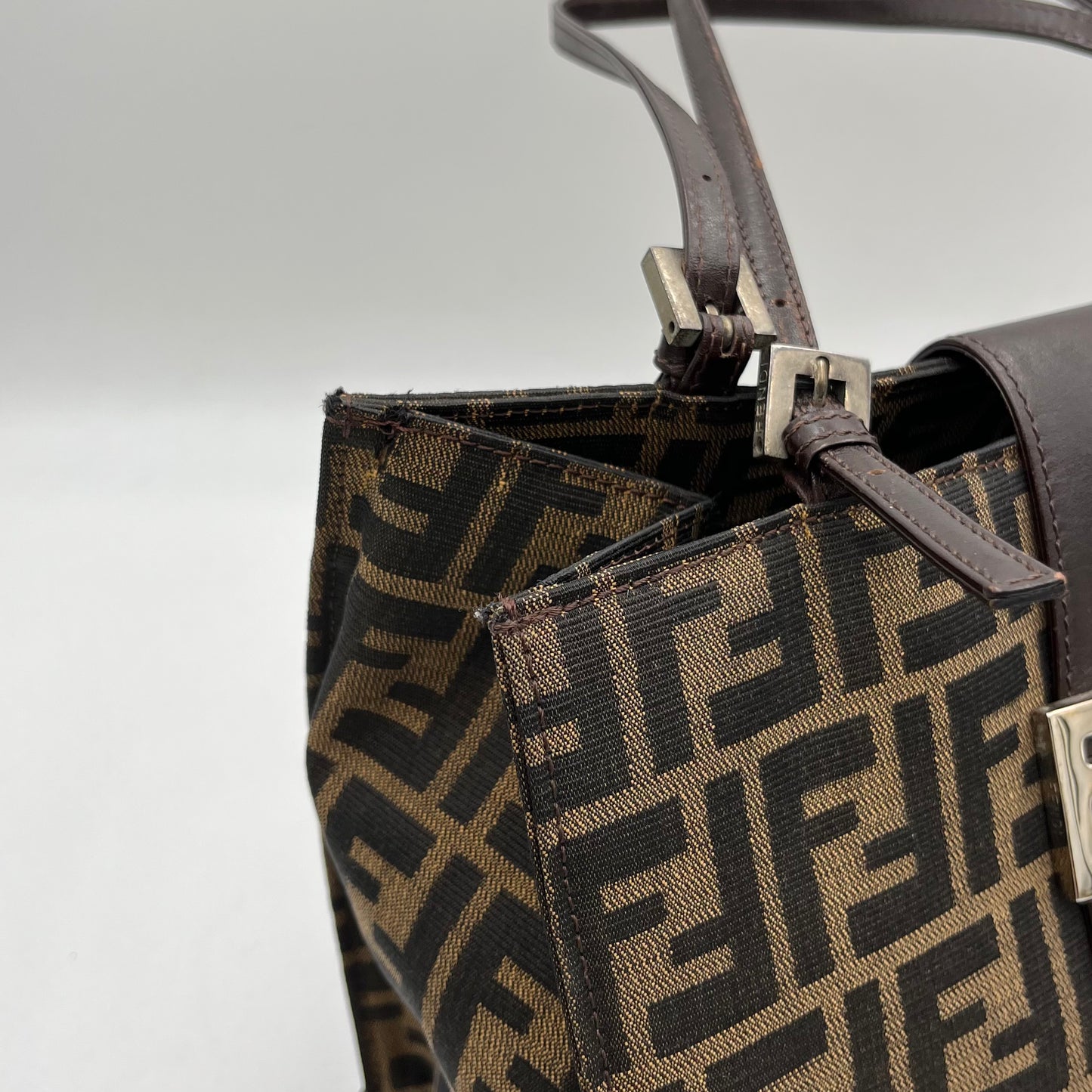 Fendi Tobacco Zucca Tote Shoulder Bag
