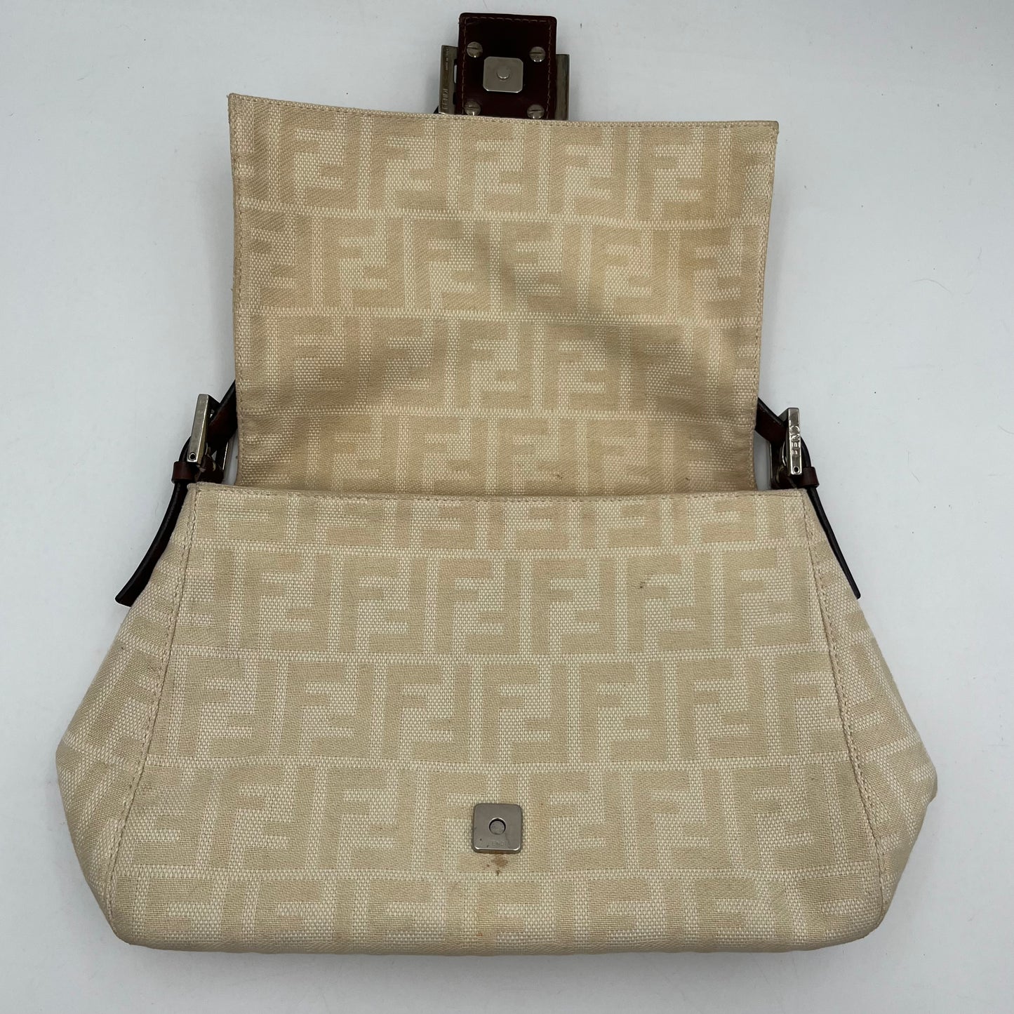 Fendi Ivory Zucca Mamma Baguette