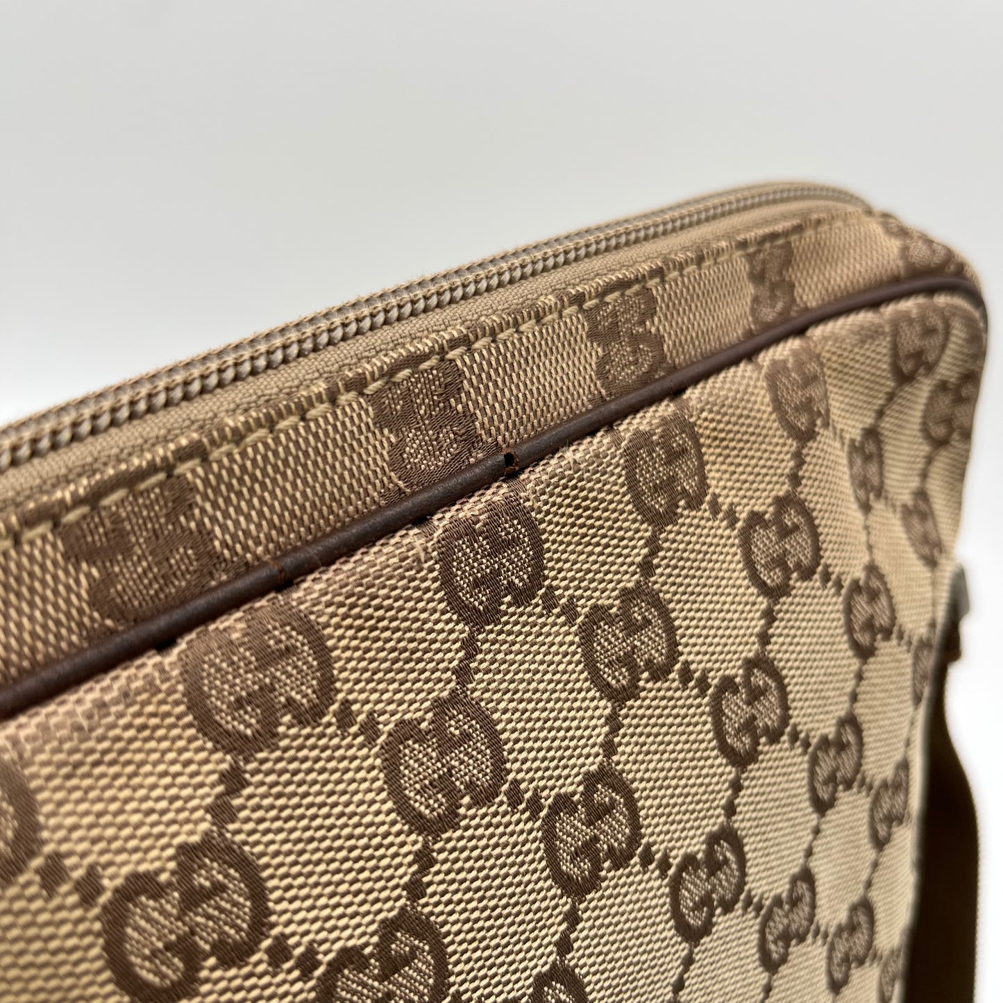 Gucci Brown Monogram Canvas x Leather Men's Crossbody