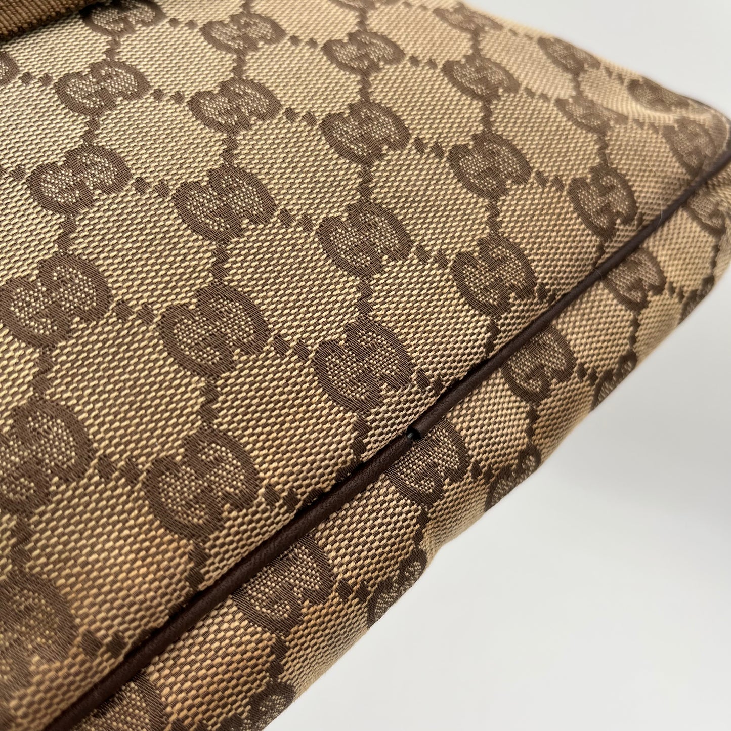 Gucci Brown Monogram Canvas x Leather Men's Crossbody