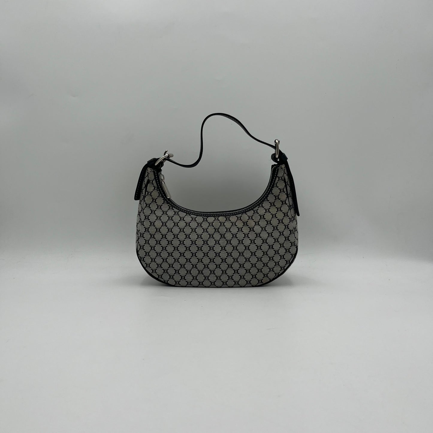 Celine Paris Gray Macadam Canvas Ava Hobo Baguette