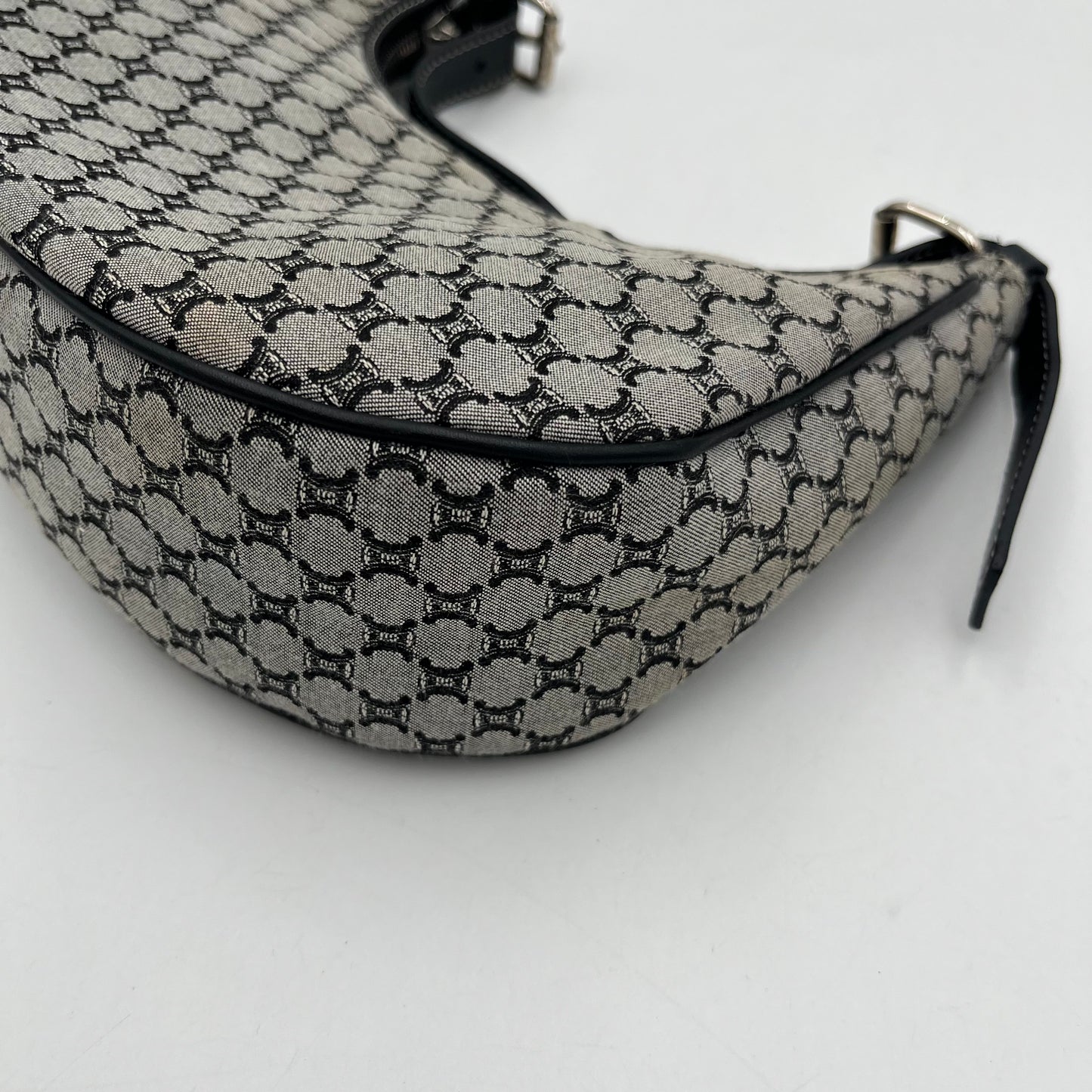 Celine Paris Gray Macadam Canvas Ava Hobo Baguette