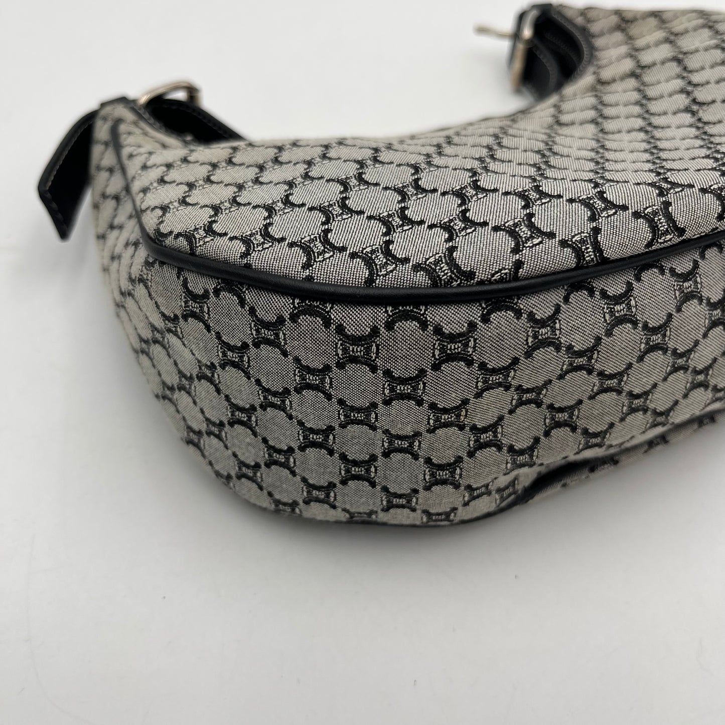 Celine Paris Gray Macadam Canvas Ava Hobo Baguette