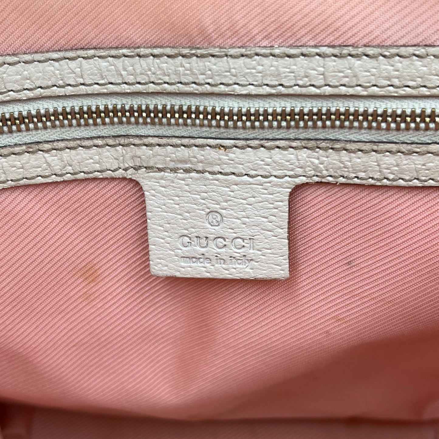 Gucci White Satin Charms Tote