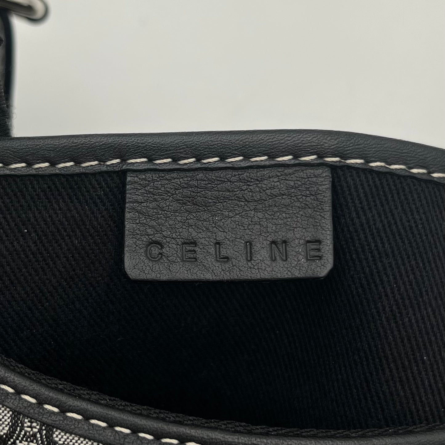 Celine Paris Gray Macadam Canvas Ava Hobo Baguette