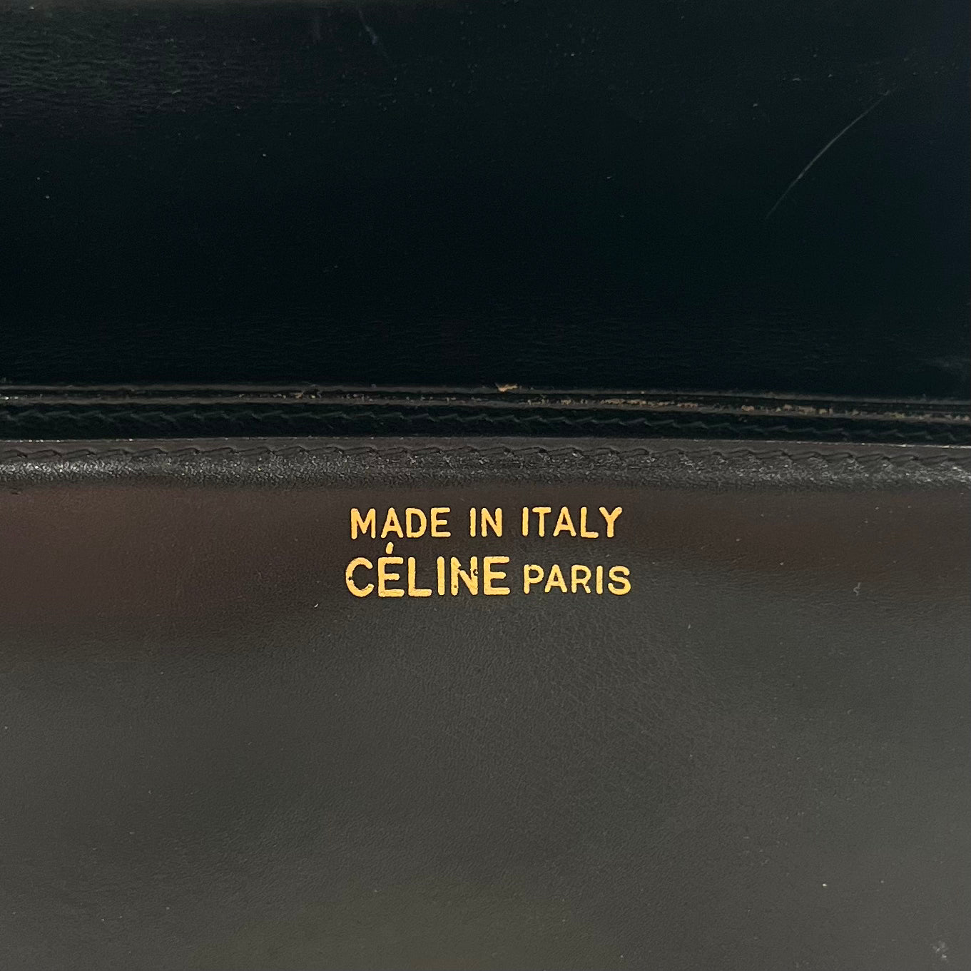 Celine Paris Horse Carriage Black Leather Box Shoulder Bag