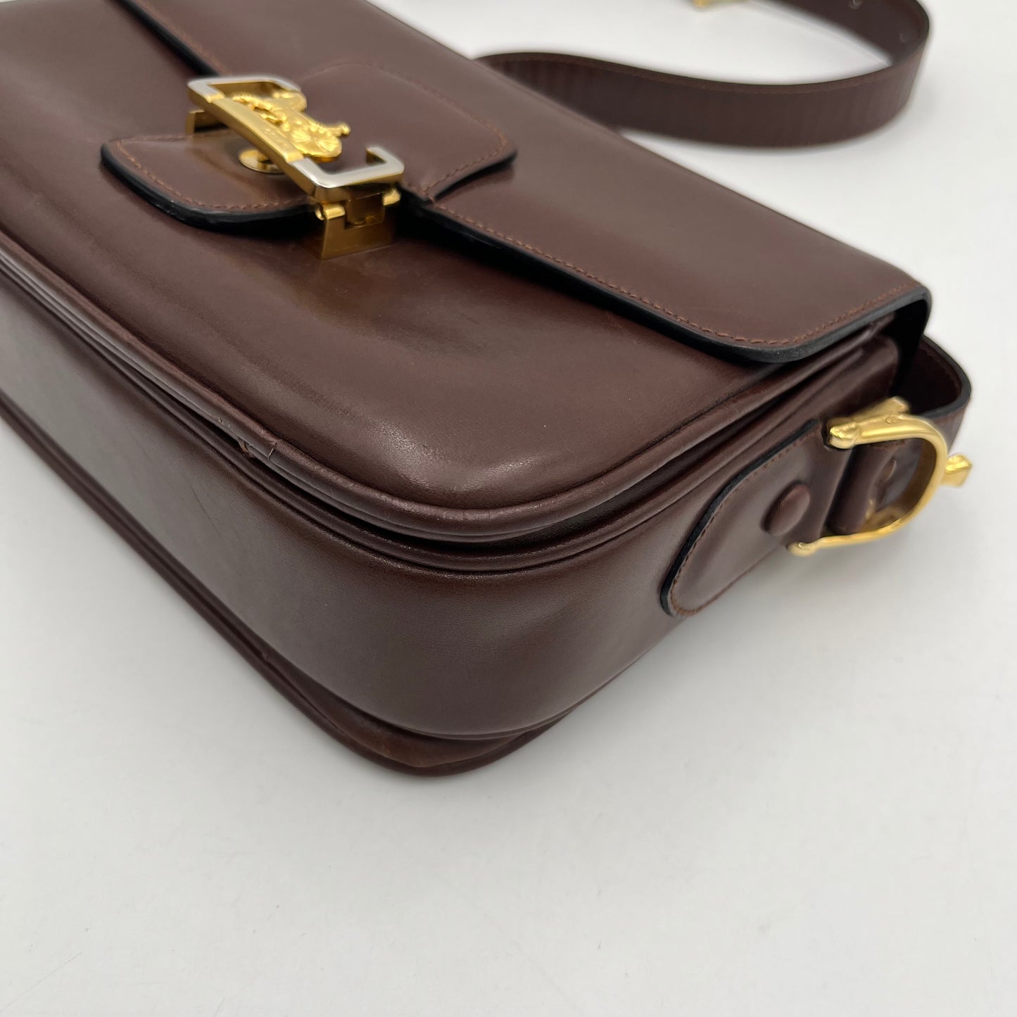 Celine Paris Macadam Brown Leather Horse Carriage Box Bag