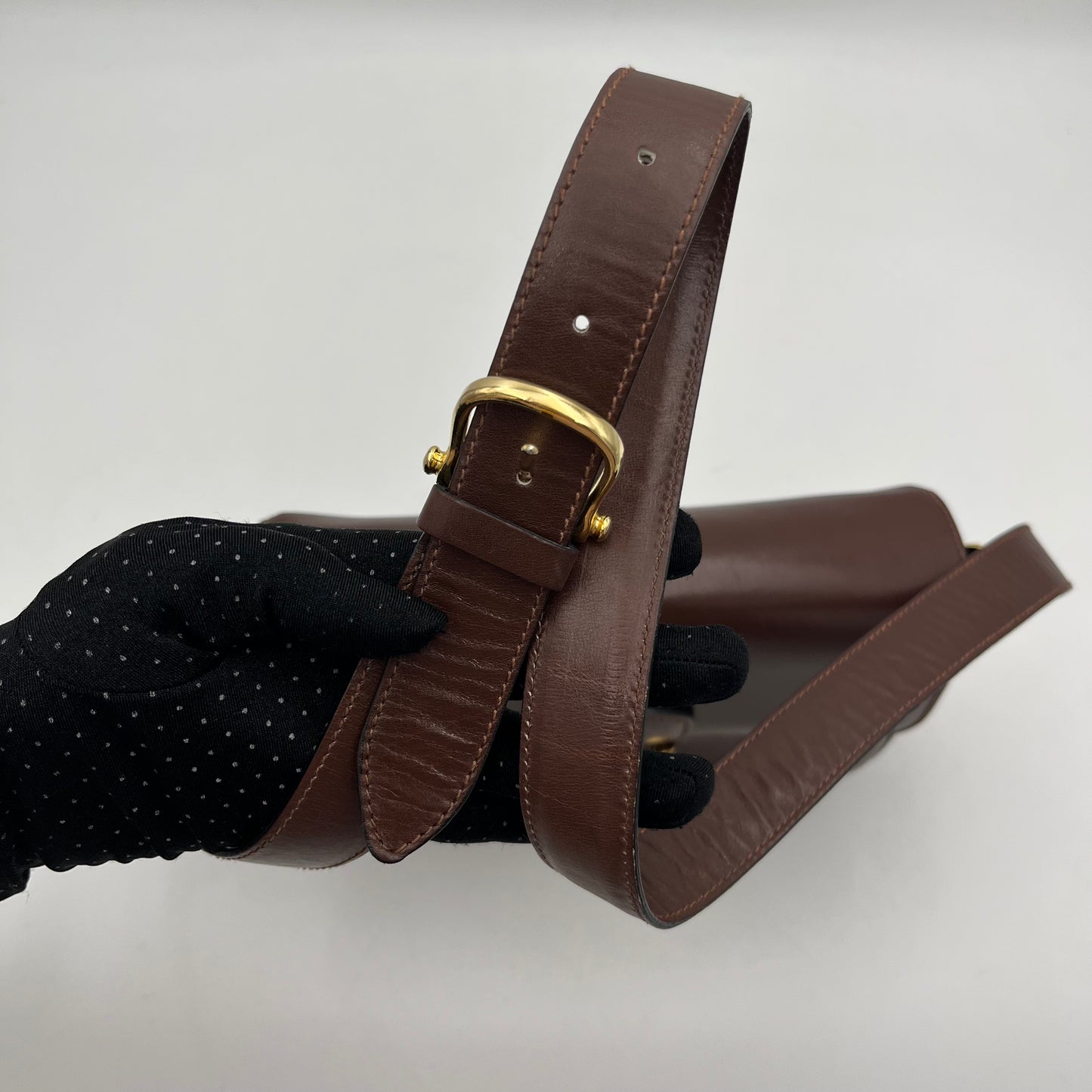 Celine Paris Macadam Brown Leather Horse Carriage Box Bag