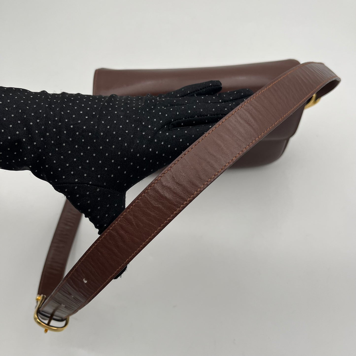 Celine Paris Macadam Brown Leather Horse Carriage Box Bag