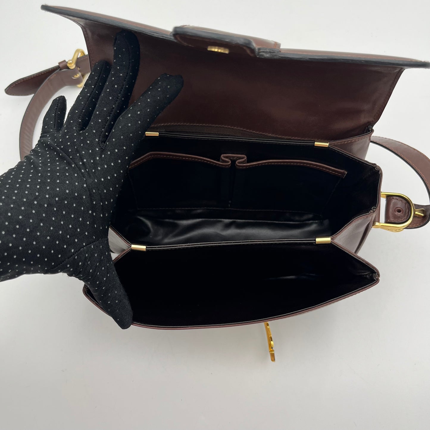 Celine Paris Macadam Brown Leather Horse Carriage Box Bag