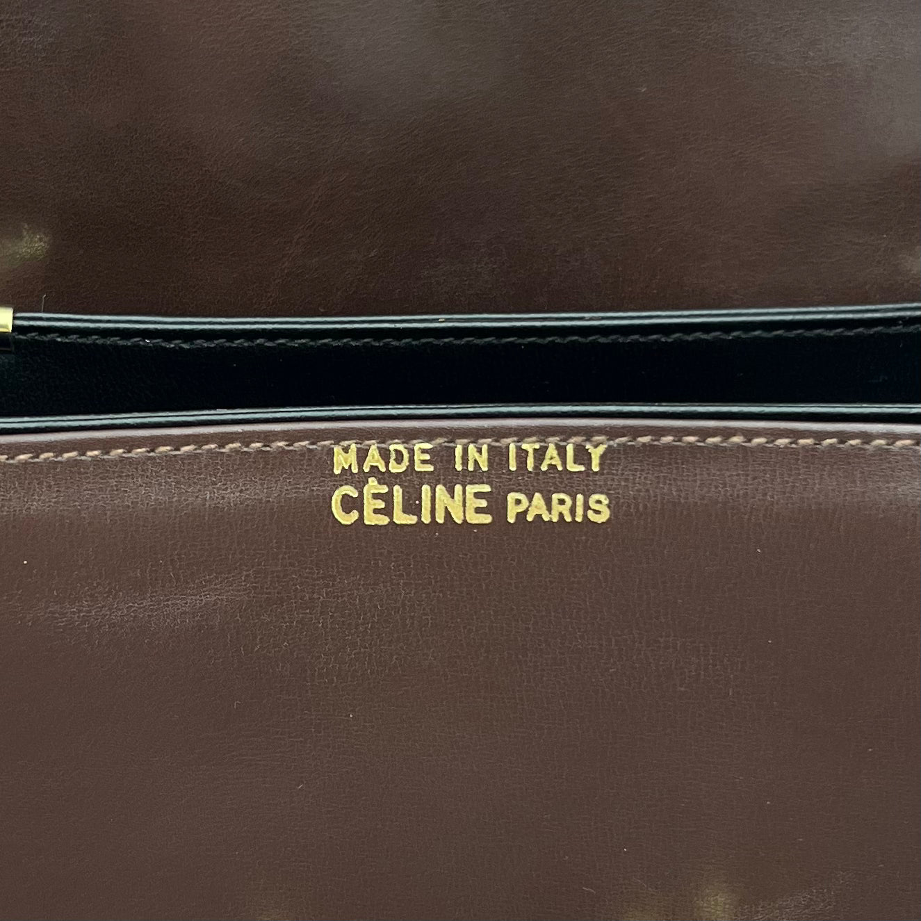 Celine Paris Macadam Brown Leather Horse Carriage Box Bag