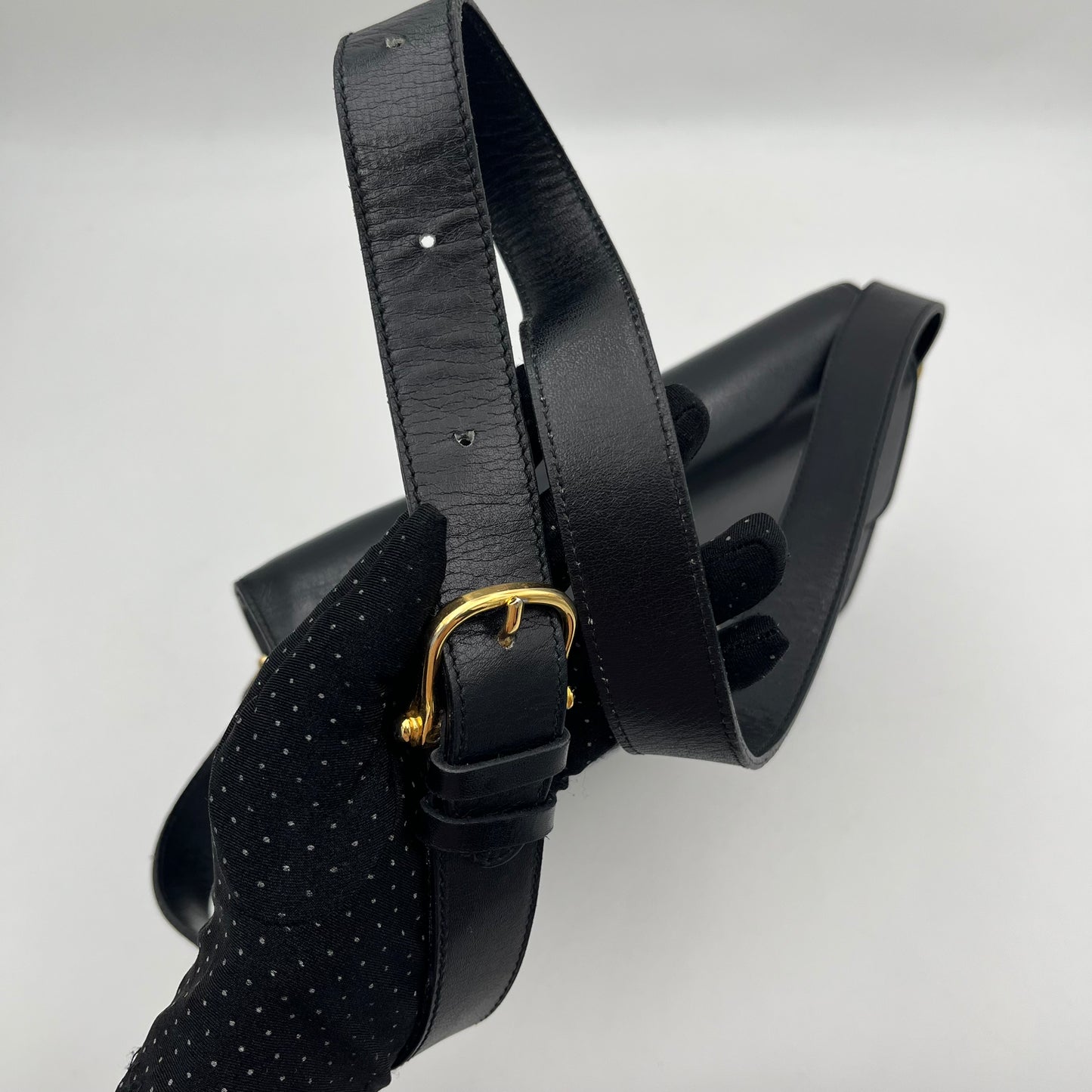 Celine Paris Black Leather Horse Carriage Box Bag